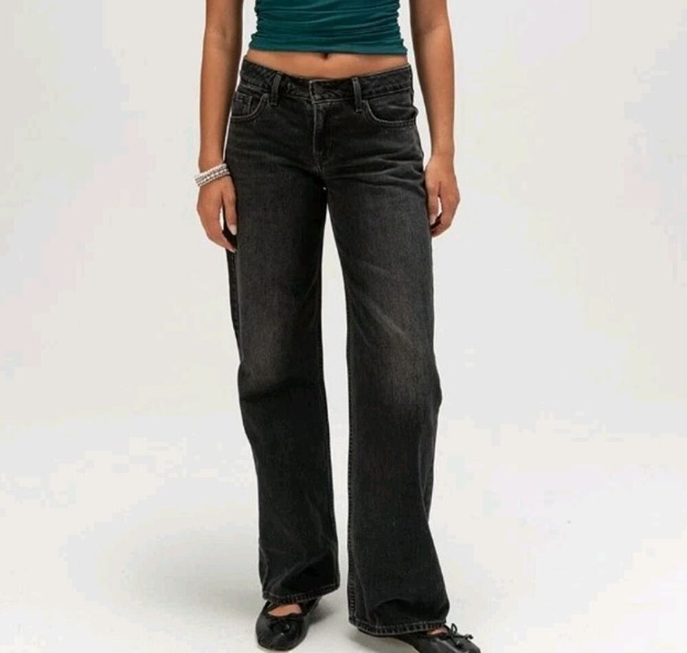 Levis Premium Low Loose Jeans Womens 24 Low Rise Straight Cotton 31.5" Inseam